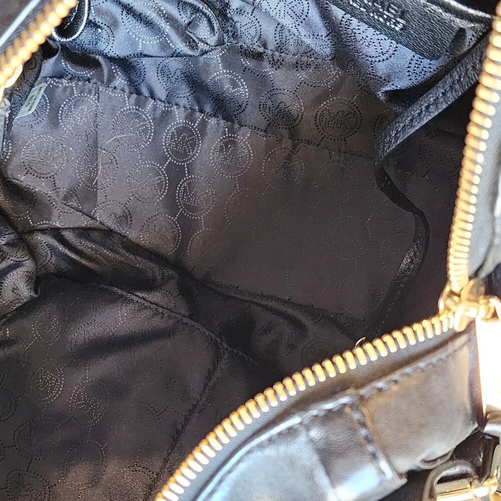 Michael Kors Black Leather Satchel with Cross Body Leather Strap - Picture 9 of 10